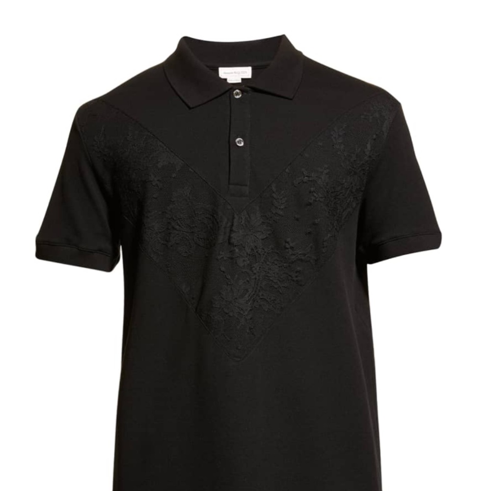 Alexander McQueen Men's Pique V Polo Shirt